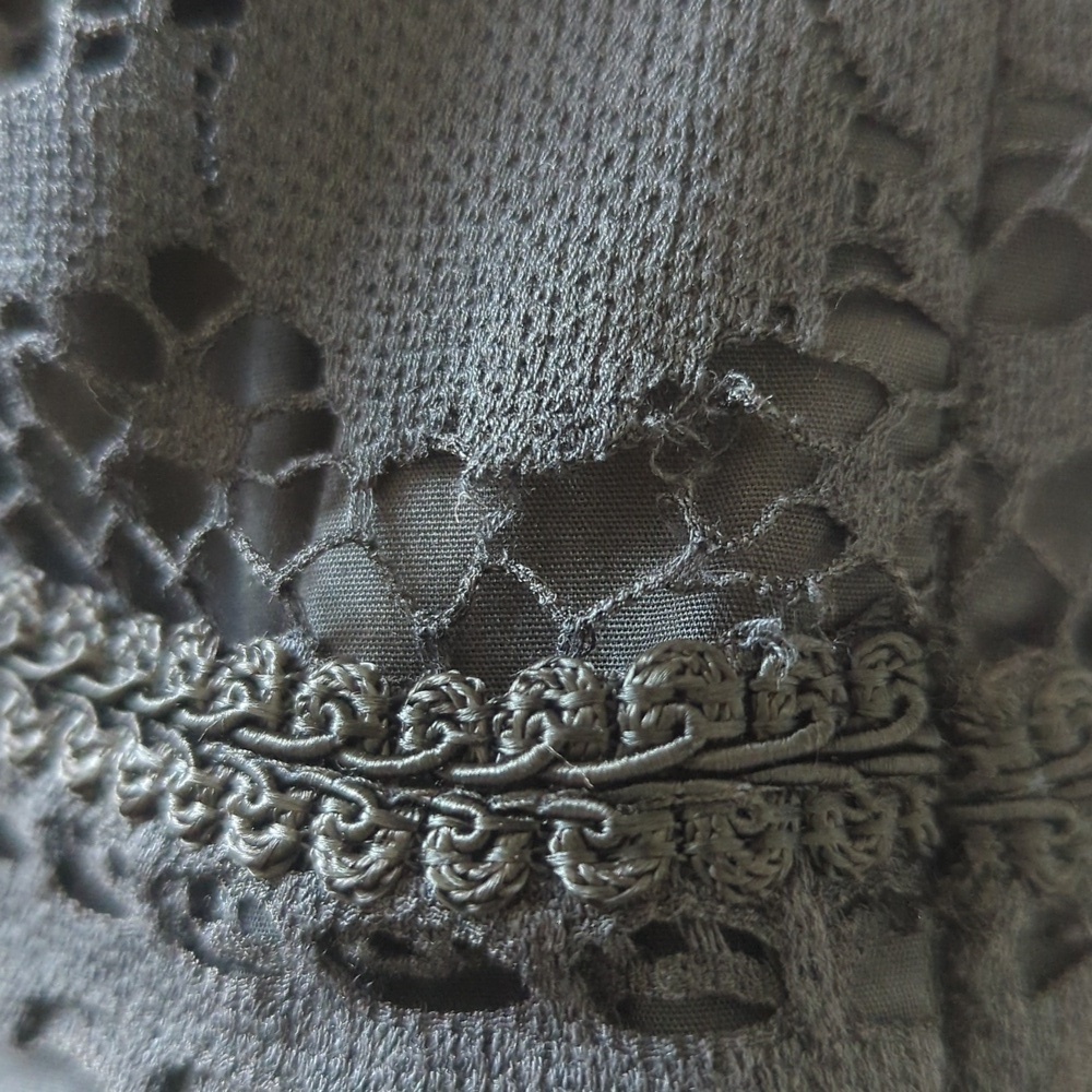 Sea New York Black Cotton Guipure Lace Sleeve Mini Dress - Picture 6 of 6